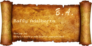 Baffy Adalberta névjegykártya